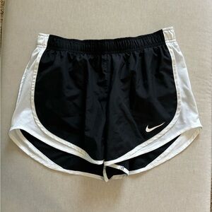 Nike black and white athletic shorts - size medium